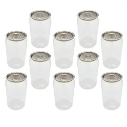 Dinnerware Sets 10 Pcs Milk Tea Mug Lid PET Bottles Coffee Packaging Dessert Storage Packing The Stylish Containers Wrapping