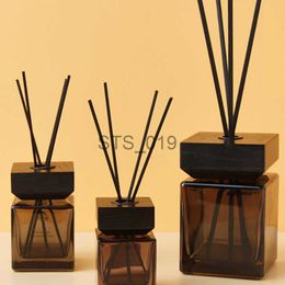 Incense High end square perfume bottle aromatherapy bottle brown empty bottle indoor flameless aromatherapy family model room hotel x0902