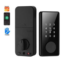 Door Locks Tuya TTlock Bluetooth App Smart Deadbolt Locks Biometric Fingerprint Password Keyless Entry Front Door Lock HKD230902