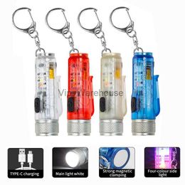 Torches USB Rechargeable Multi-Function Flashlight Strong Light Super Bright Waterproof Long-Range Outdoor Household Portable LED Mini F HKD230902