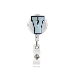 Business Card Files Cartoon Cute Retractable Badge Holder Reel Nurse Id Glow In The Dark Letter Key Chain Alligator Clip With 384° Rot Otp2I