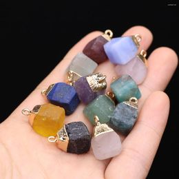 Charms Square Pendant Natural Stone Amazonite Lapis Lazuli Amethysts Rose Quartz For Jewellery Making Diy Necklace Earrings