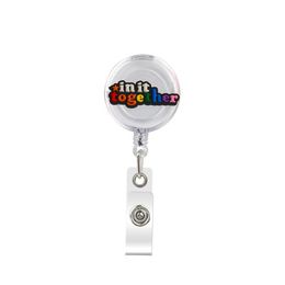 Business Card Files Cute Retractable Badge Holder Reel - Clip-On Name Tag With Belt Clip Id Reels For Office Workers Rainbow Doctors N Otyyi