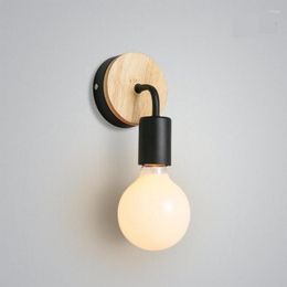 Wall Lamp Modern Wood Light Sconce Indoor Lights For Home Decorative Lighting Fixtures Nordic Industrial Style