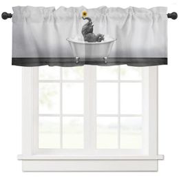 Curtain Sunflower Bathtub Elephant Funny Animal Short Curtains Kitchen Cafe Wine Cabinet Door Window Small Home Decor Drapes