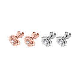 Designer Small Fresh Rose Gold Mosan Diamond Stud Sterling Sier Earrings Wholesale Premium Feel Design 2024