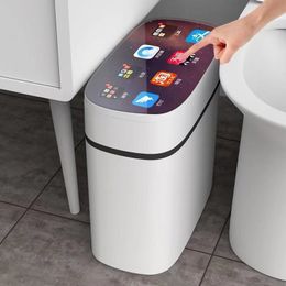 Waste Bins 1316L Smart Trash Can Sensor USB Rechargeable Automatic Kitchen Living Room Bathroom Home Induction Garbage Bin 230901