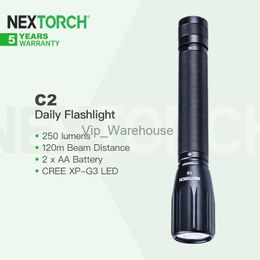 Torches Nextorch C2 Household Flashlight Simple Useful Waterproof Anti-impact 120M Beam Distance Aerospace-grade Aluminium EDC HKD230902