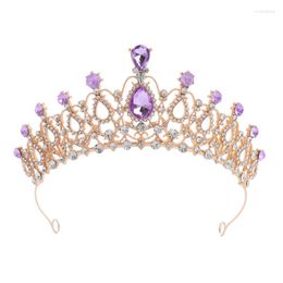 Hair Clips Crown Baroque Quinceanera Vintage Wedding Crystal Birthday Tiara Metal Fashion Hairwear Jewellery For Women Accessories