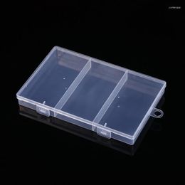 Jewellery Pouches 3 Grids Plastic Storage Box Compartment Portable Container For Beads Earring Rectangle Case
