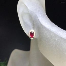 Stud Earrings Golden Ruby Gem Women Fine Jewellery 18k Natural Exquisite Present Birthday Party Gift