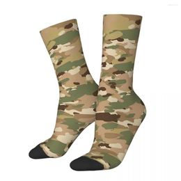 Men's Socks Crazy Sock For Men Multicam Camouflage Pattern Hip Hop Harajuku Happy Printed Boys Crew Novelty Gift