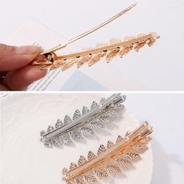 Hair Clips Metal Leaf Clip Girls Gold Silver Colour Hairpin Flowers Rhinestone Combs Accessories Wedding Styling Tools