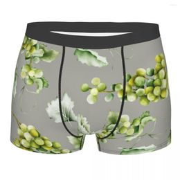 Underpants Mens Boxer Sexy Underwear Green Grapes Leaves Male Panties Pouch Short Pants