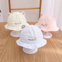 Berets S Dotted Bear Baby Sunscreen Hats Summer Kid's Hat Cartoon Children's Cute Bucket Cap Headwear Decorations
