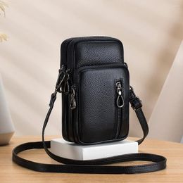 Evening Bags Genuine Leather Fashion Women's One Shoulder Crossbody Bag Vertical Mobile Phone Casual Versatile