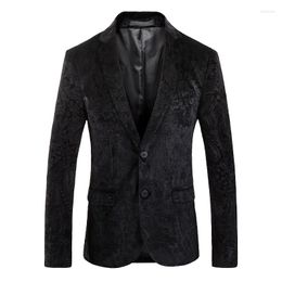 Men's Suits Spring Autumn Classics Velvet Men Blazer Elegant Dress Coat Fashion Casual Suit Jacket Man Business Costume Homme