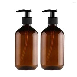 Bath Accessory Set Bottles 500 2PCS Caps Plastic With Black Transparent Recyclable Screw PET ML Bathroom Products