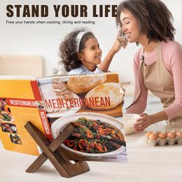Cookbook Stand for Kitchen Recipe Book Holder for Dining Room Counter Wooden Cookbook Holder Rustic Cook Book Holder Stand