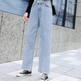 Women's Jeans YUDX Casual Fashion Straight Leg Denim Bottom Harajuku Boyfriend Long High Waist Baggy Fall Pants