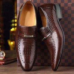 Dress Shoes PU Leather Luxury Crocodile Pattern Men Business Casual Social Shoe Male Wedding Footwear Zapatos Hombre