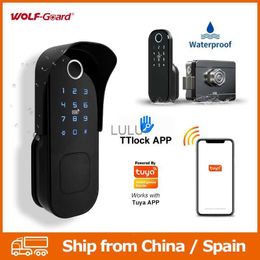 Türschlösser Fingerabdruck-Smart-Türschloss Bluetooth Wifi TTLock / TUYA APP RFID-Schlüssel-Passcode Elektronisches Türschloss Alexa Google Assistant HKD230902