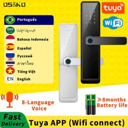 Door Locks DIOSSO Fingerprint Door Lock WiFi Bluetooth TUYA APP Electronic Lock Digital Smart Card Tags Hotel Lock HKD230902