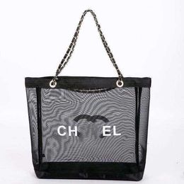 Designer Channel Women Shopping Bag Fashionable Summer Mesh Big Bag Chain Handbag Large Celebrity Fashion Shoppings Bag channell