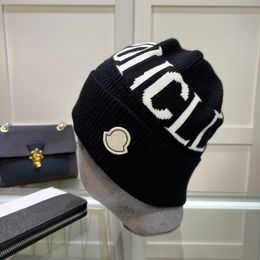 Luxury designer beanie BIG letter Knitted Solid Colour Hat trend autumn winter wool Gentleman Elegance versatile temperament Casual fashion warm gift