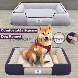 kennels pens Pet Dog Bed Comfortable Square Dog Kennel Pet Mats Soft Flocked Fabric Mat Pet Warm Basket Cats Bed Sofa Machine Wash Kennel x0902