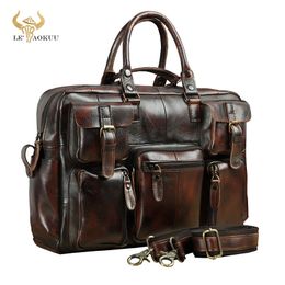 Briefcases Original leather Men Fashion Handbag Business Briefcase Commercia Document Laptop Case Design Male Attache Portfolio Bag 3061bu 230901