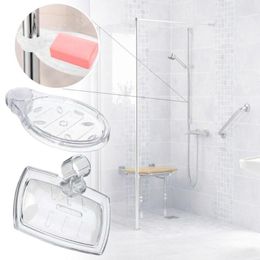 Bath Accessory Set Transparent Soap Dish Lifting Rod Shower Column Storage Rack Multifunctional Organiser Bathroom Accessories