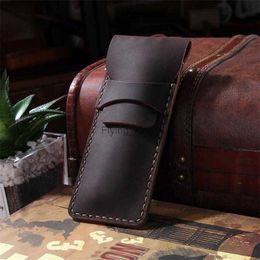 Pencil Bags Leather Cowhide Fountain Pen Cases Cover Handmade Genuine Pencil Bag Sleeve Pouch Office School Students Supplies HKD230902