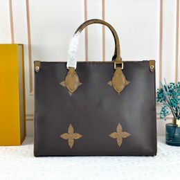 Damen-Tragetaschen, Designer-Handtasche, Umhängetaschen, klassische Handtaschen mit alten Blumen, Shopper-Tasche, hochwertiges Leder, die Einkaufstasche 45039