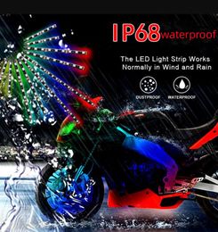 Kit luci a led per illuminazione moto Strisce al neon Rgb Mticolor Accent Glow con telecomando per cellulari Drop Delivery per moto M Dhn5G