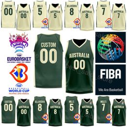 Print 2023 World Cup Basketball Jersey Australia National Team 6 Josh Green 2 Matisse Thybulle 26 DUOP REATH Ben Simmons 25 6 Andrew Bogut 8 Matthew Dellavedova Men