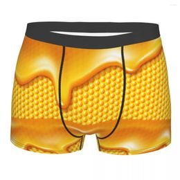 Underpants Men's Panties Boxers Underwear Honey Dripping Bee Honeycombs Sexy Male Shorts