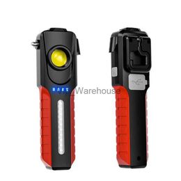 Torches multifunctional LED Portable strong light flashlight Side COB multi-function camping light Household mini adventure emergency HKD230902