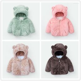 Jackets Children's Clothing 2023 Autumn Winter Sheep Cashmere Down Padded Jacket Hooded Coat For Baby Boys Girls
