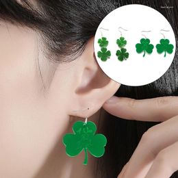 Dangle Earrings 1 Pair Irish Festival Ladies Green Four-leaf Clover Pendants Patrick Day Acrylic Gifts For Women Girls