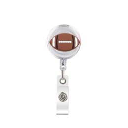 Business Card Files Cute Retractable Badge Holder Reel - Clip-On Name Tag With Belt Clip Id Reels For Office Workers Football Doctors Otdo4