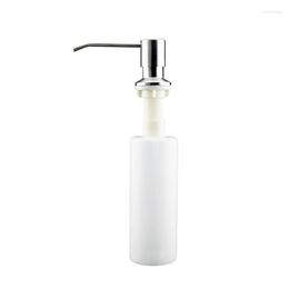 Liquid Soap Dispenser Kitchen Sink Built-in Design 350ML Bottle With Stainless Steel Head Hand Press