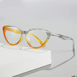 Sunglasses Cat Eye Anti Blue Light Glasses Men Women Plain Computer Transparent Lens Anti-Fatigue Eyewear