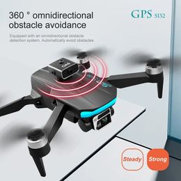 1pc S132 Pro GPS Drone 8K Professional With Camera 5G WIFI 360° Obstacle Avoidance FPV Brushless Motor RC Quadcopter Mini Drones