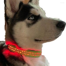 Dog Collars PREMIUM RUGGED RECHARGEABLE LED Light-up GLOW COLLAR Pet Safety MICRO USB Adjustable Glowing Night Safet