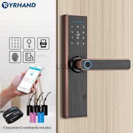 Door Locks TT lock app WiFi Smart Fingerprint Door Lock Smart Bluetooth Digital APP Keypad Code Keyless with Google home Aleax Door Lock HKD230902