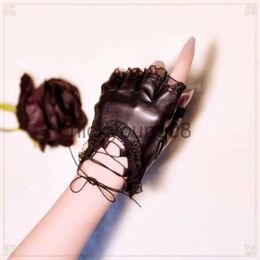 Five Fingers Gloves Five Fingers Gloves Touch Screen Faux Leather Fingerless Punk Disposible Gym x0902