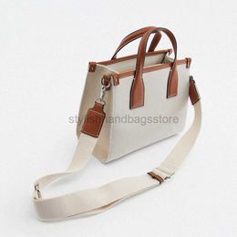 Totes Leisure Canvas Handbag Luxury Brand Wide Shoulder Strap Women's Shoulder Bag Designer Women's Bag 2022 Patch Work Ten Font Bag Newstylishhandbagsstore