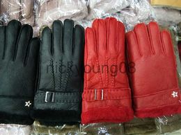 Five Fingers Gloves Fashion-2019 new 8-12 year old children's winter fur one glove real wool warm gloves points to outdoor leather gloves x0902