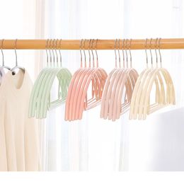 Hangers 42cm 10 Pcs/lot Overcoat With Wide Shoulder Slip Resistant Metal Clothes Hanger For Adult Stainless Steel Jacket Rack